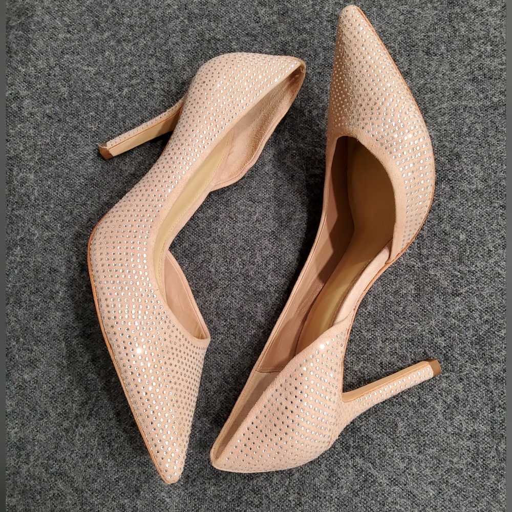 Coach Tibby Cream Suede Heels Size 7,5